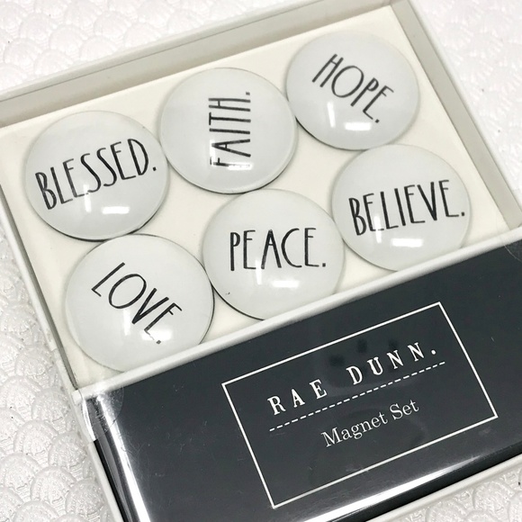Rae Dunn Magnet Set 6 Glass-Dome Magnets